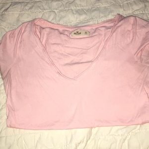Pink hollister vneck